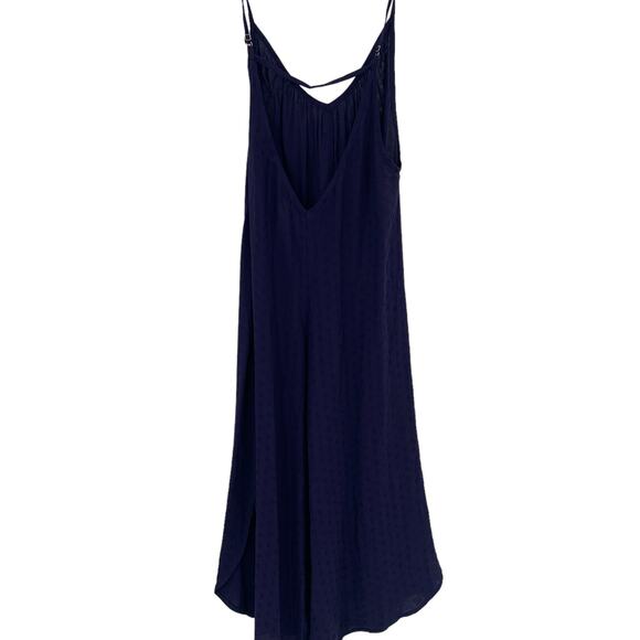 2/$30 FORTUNE Swimwear Jumpsuit Size S Mirabelle Curved Hem Cropped Navy NEW - Picture 5 of 6